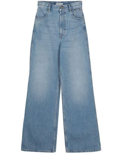 Gauchère Weite High-Waist-Jeans - Blau