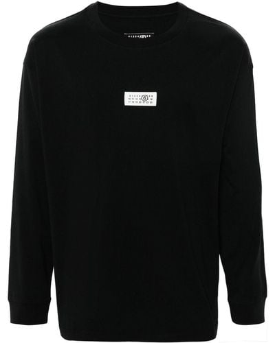 MM6 by Maison Martin Margiela Numbers-tag Long-sleeve T-shirt - Black