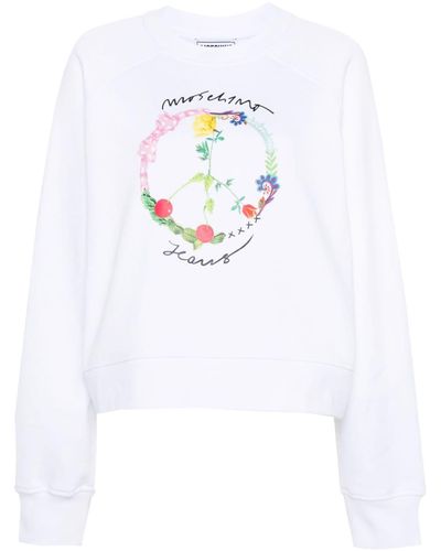 Moschino Jeans Katoenen Sweater Met Logoprint - Wit