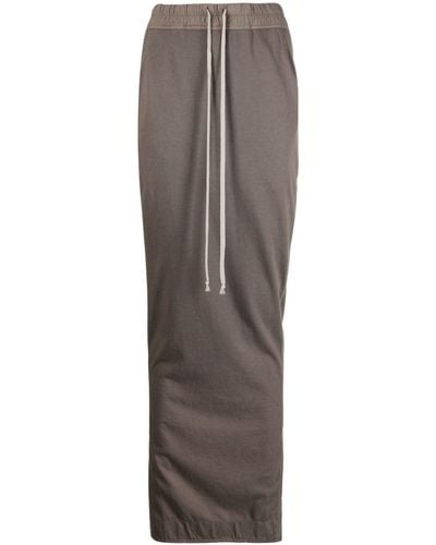 Rick Owens DRKSHDW Luxor Pillar Cotton Maxi Skirt - Grey