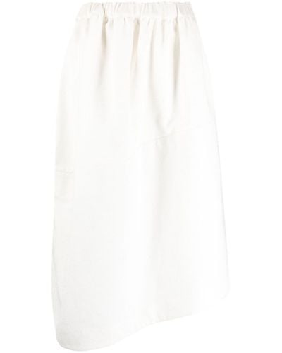Comme des Garçons Asymmetric Cotton Midi Skirt - White
