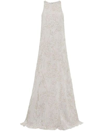 Brunello Cucinelli Sequinned Sleeveless Maxi Dress - White