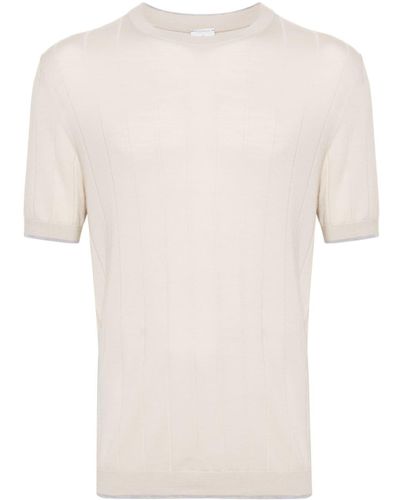 Eleventy Geripptes T-Shirt - Natur