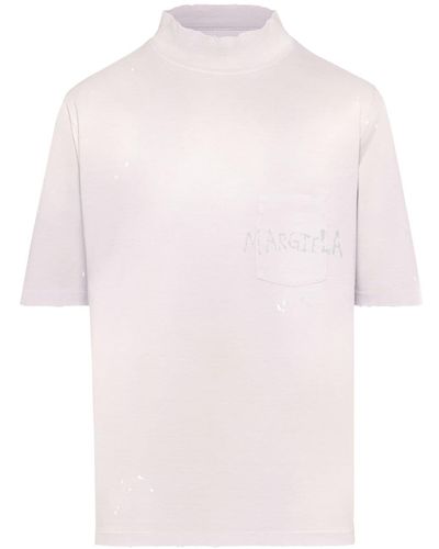 Maison Margiela Handwritten Cotton T-Shirt - Pink