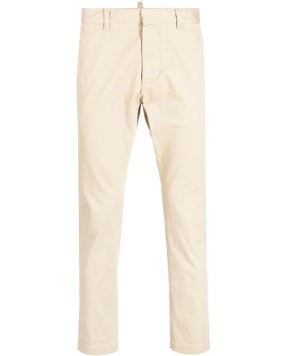 DSquared² Low-rise Slim-fit Cotton Chinos - Natural
