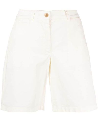 Tommy Hilfiger Embroidered-logo Cotton-blend Shorts - White