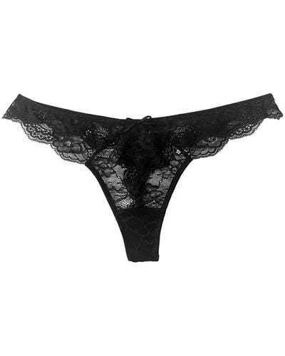 Fleur du Mal Naomi Lace Thong - Black