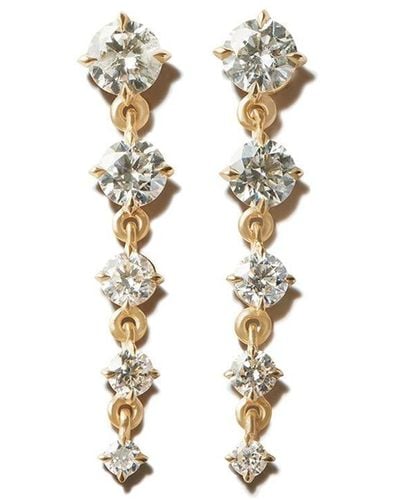Lizzie Mandler Pendientes Éclat Five Drop en oro amarillo de 18kt con diamantes - Metálico