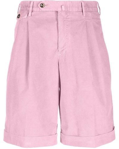 PT Torino Off-centre Button-fastening Bermuda Shorts - Pink