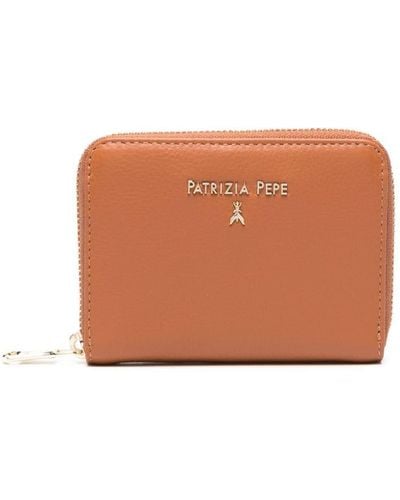 Patrizia Pepe Logo-plaque Zip-up Purse - Brown