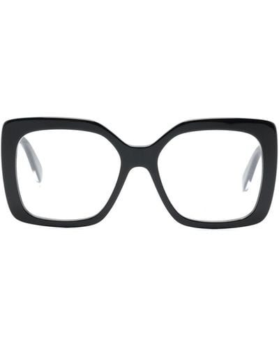 Stella McCartney Eckige Brille mit Logo-Gravur - Schwarz