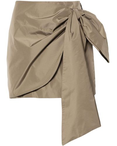 MSGM Bow-embellished Mini Skirt - Natural