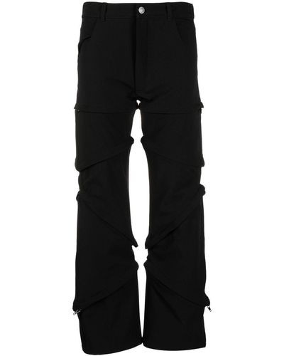 WEINSANTO Asymmetrical Zippered Trousers - Black
