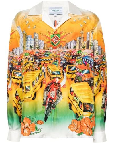 Casablancabrand Traffic Silk Shirt - Yellow