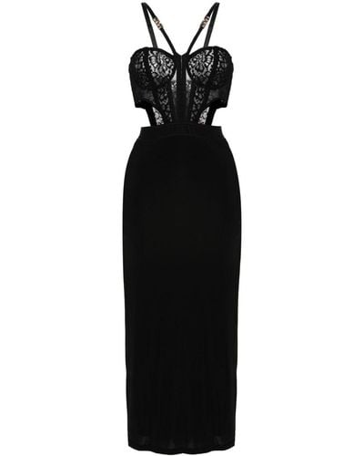 Versace パネルデザイン ドレス - ブラック