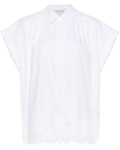 ERMANNO FIRENZE T-Shirt mit Spitze - Weiß