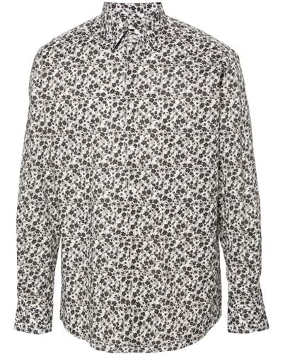 Karl Lagerfeld Overhemd Met Bloemenprint - Grijs