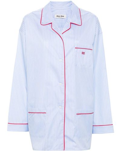 Miu Miu Striped cotton shirt - Blau