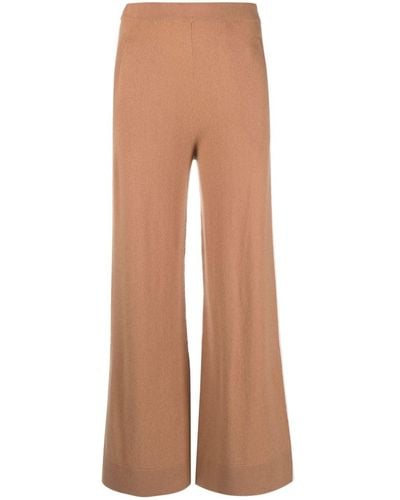 Allude Stripe-detail Wool-blend Pants - Brown