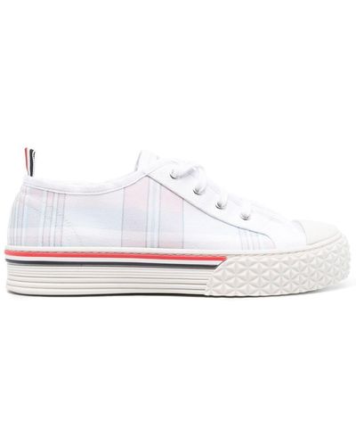 Thom Browne Collegiate Madras-print Low-top Trainers - White