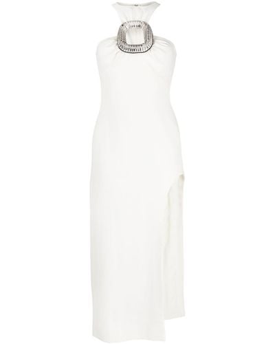 David Koma Midi Dress With Buckle - White