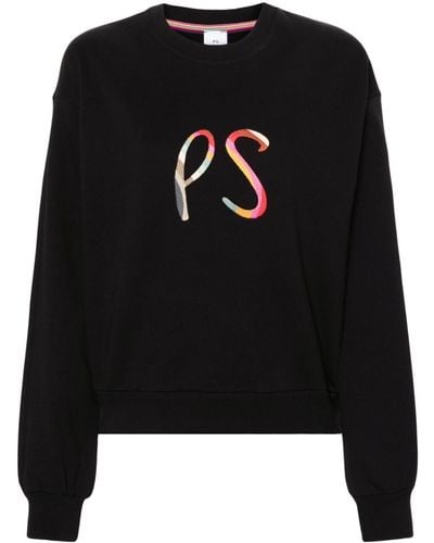 PS by Paul Smith Spray Swirl Logo-embroidered Sweatshirt - Black