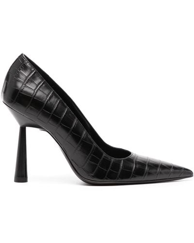 Gia Borghini Balantine 70mm Leather Court Shoes - Black