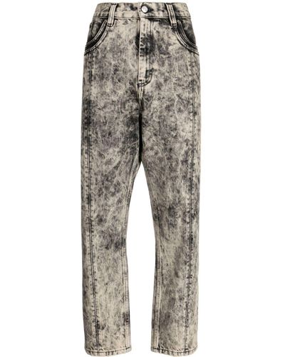NAMACHEKO Gerade Jeans mit Bleach-Effekt - Grau