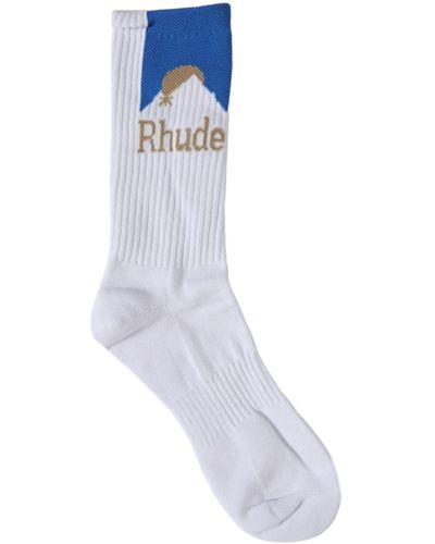 Rhude Calcetines Moonlight de canalé - Azul