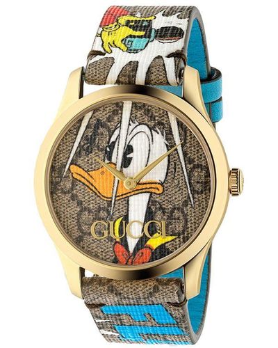 Gucci X Disney montre G-Timeless Donald Duck 38 mm - Marron