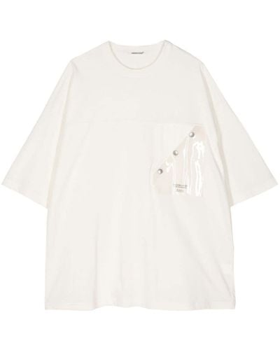 Undercover T-shirt en coton à poche poitrine plaquée - Blanc