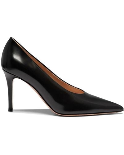 Gianvito Rossi 85mm pointed-toe leather pumps - Schwarz