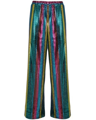 La DoubleJ Holiday Sequin-embellished Palazzo Trousers - Blue