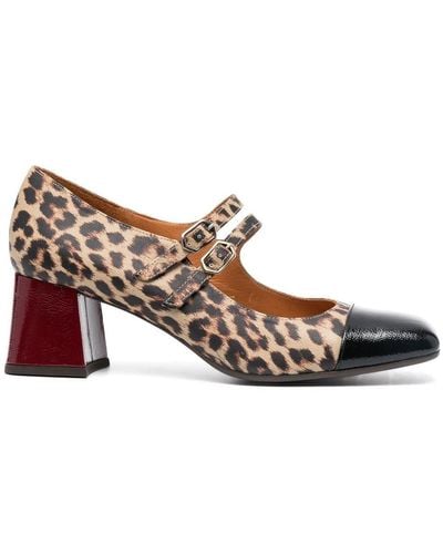 Chie Mihara Mary Janes mit Leoparden-Print - Natur