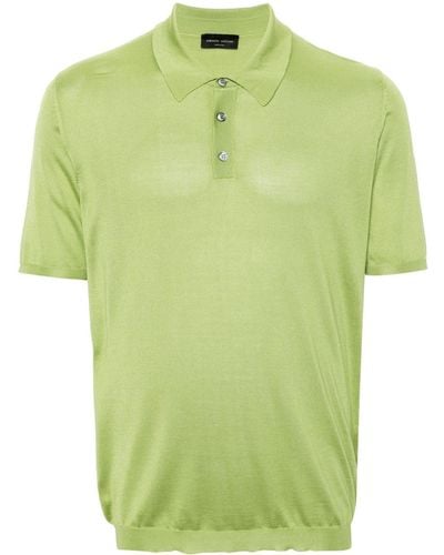 Roberto Collina Knitted Silk Polo Shirt - Green