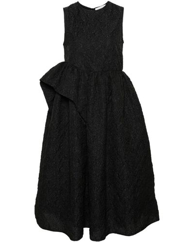 Cecilie Bahnsen Ditte Matelassé Midi Dress - Black