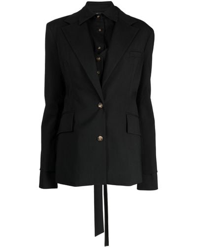 A.W.A.K.E. MODE Cut-out Tailored Blazer - Black