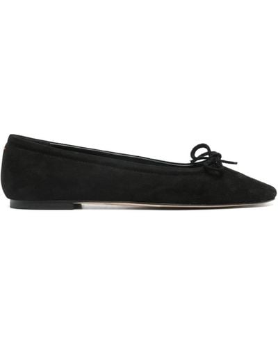 Aeyde Bow-detail Suede Ballerina Shoes - Black