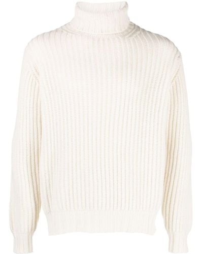 Dell'Oglio Roll-neck Cashmere Sweater - White