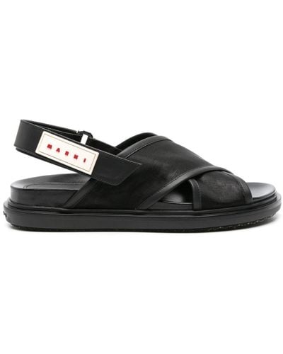 Marni Fussbett Slingback Sandals - Black
