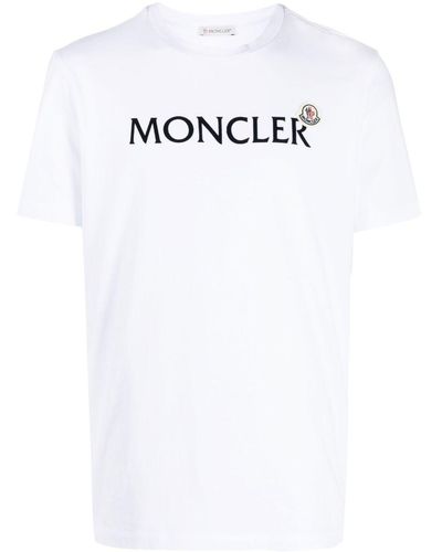 Moncler T-shirt Mit Lettering - Weiß