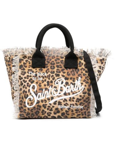 Mc2 Saint Barth Colette Strandtasche mit Leoparden-Print - Mehrfarbig