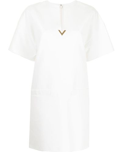 Valentino Vロゴ シフトドレス - ホワイト