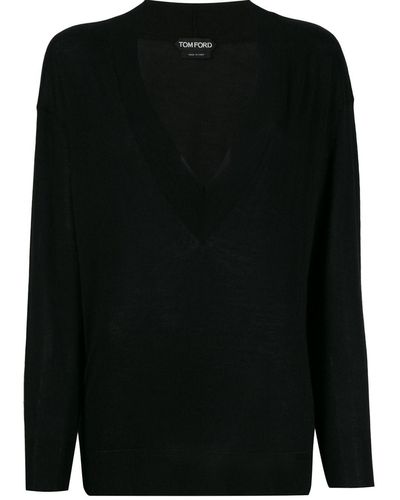 Tom Ford Deep V-neck Sweater - Black