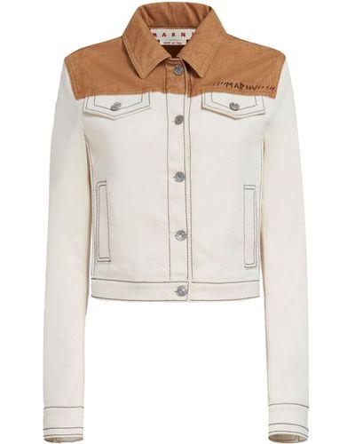 Marni Logo-print Two-tone Jacket - White