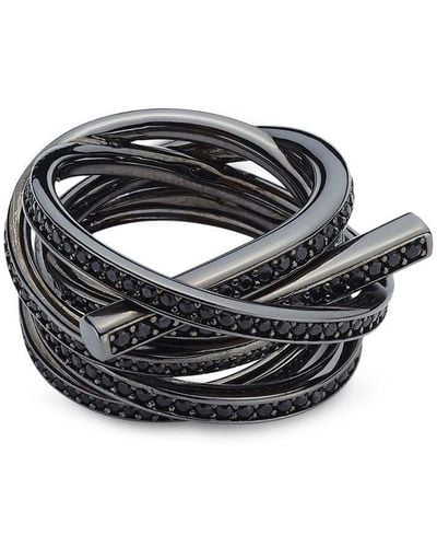 Ferragamo Crystal-embellished Wraparound Ring - Black