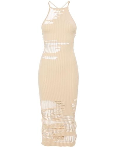 Cult Gaia Nodin Ripped Knitted Dress - Natural