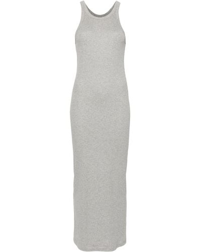 Totême Fine-ribbed Jersey Maxi Dress - White