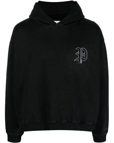Paura Logo-embellished cotton jersey hoodie - Negro
