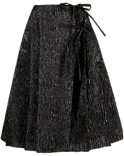 Simone Rocha Metallic-effect Crinkled A-line Skirt - Black